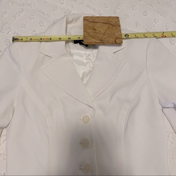 Focus 2000 White Three Button Lined Long Sleeve Blazer Jacket Sz 2P - Picture 5 of 8